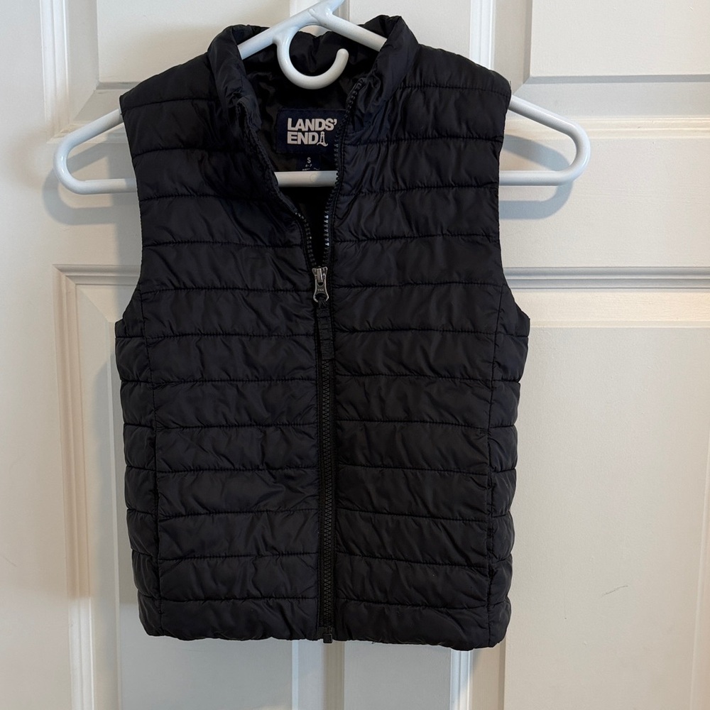 Lands' End Kids Quilted Black Vest